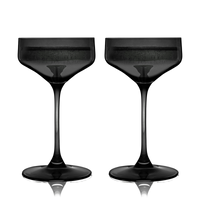 Reserve Nouveau Crystal Coupe Glasses in Smoke Set of 2