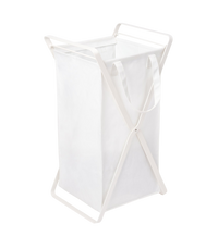 Laundry Hamper with Cotton Liner - Two Sizes - Steel + Cotton