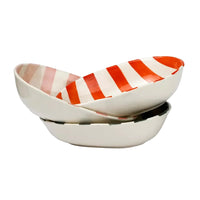 Ceramic Stripe Bowl - Pink (Set of 2)