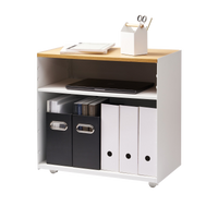 Mobile Hideaway Storage Cart (23" H) - Steel + Wood