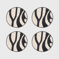 Zebra Coasters - Black (Set of 4)