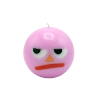 Moodz - Grumpy Round Face Candle - Pink