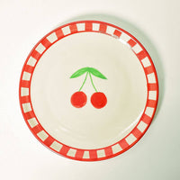 Ceramic Cherry Dessert Plate (Set of 2)