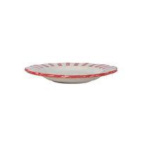 Handpainted Stripe Ceramic Salad Plate - Red (Set of 2)
