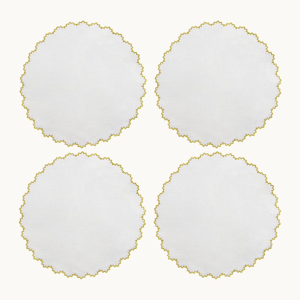 Gardenia Gold Linen Placemat (set of 4)
