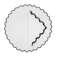Gardenia Black Linen Placemat (set of 4)