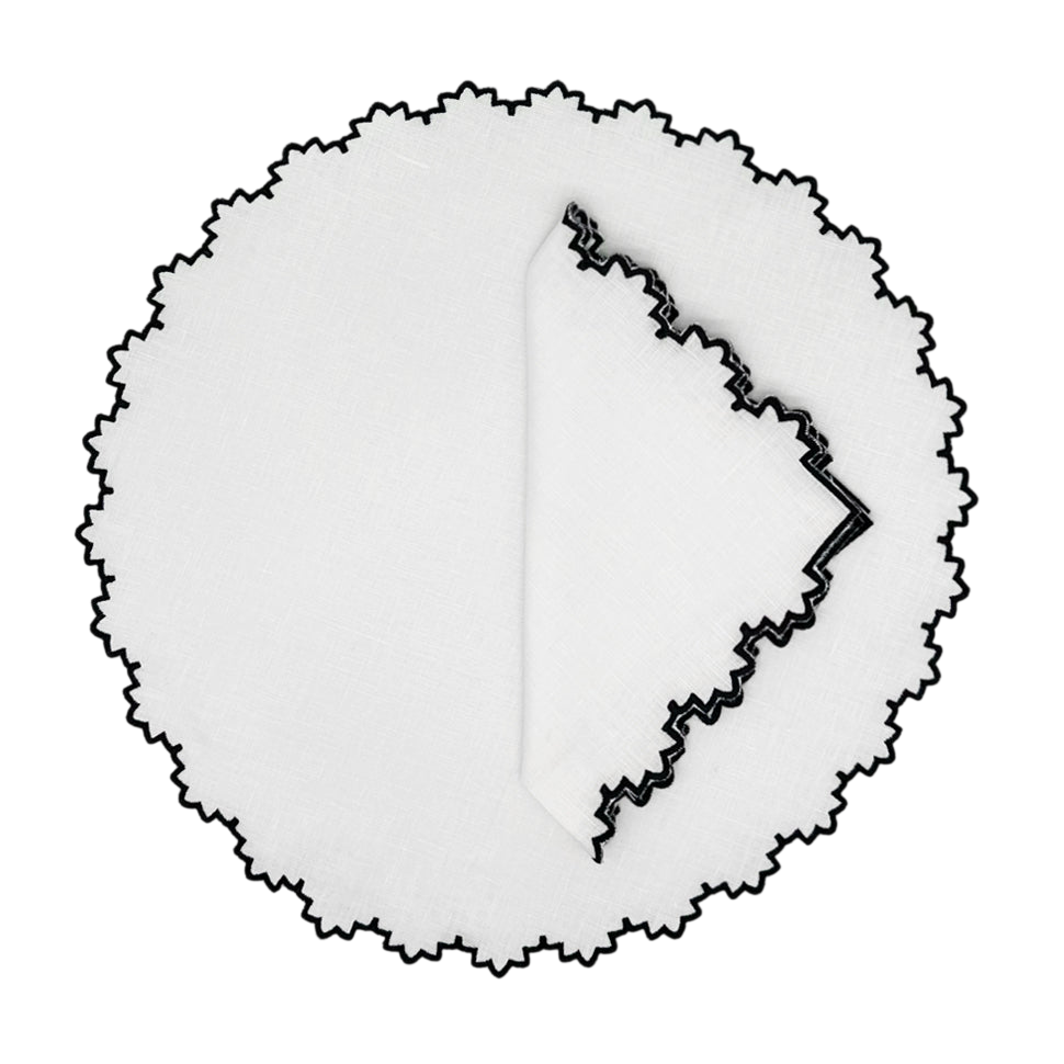 Gardenia Black Linen Placemat (set of 4)