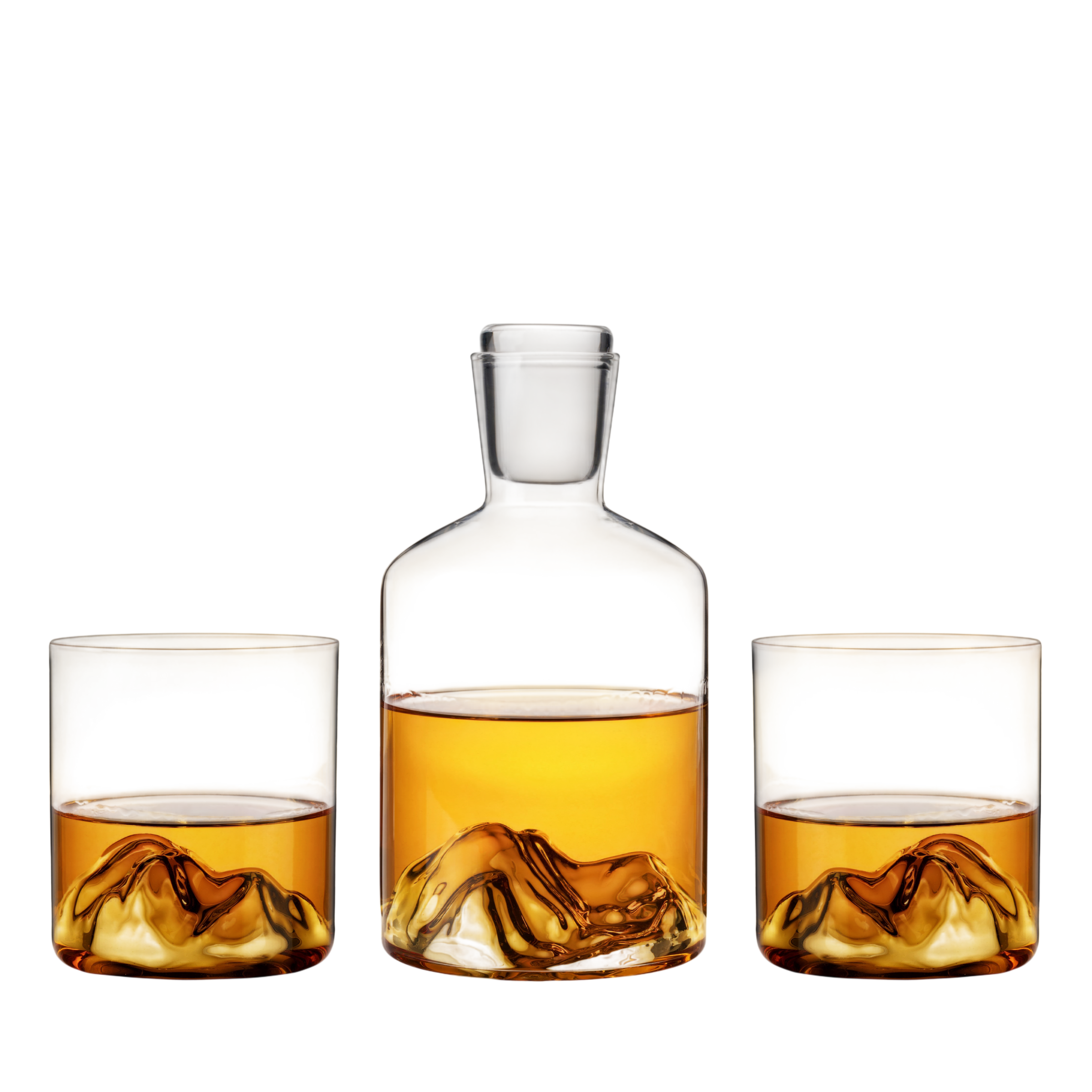 Mountain Crystal Decanter and Tumbler Set