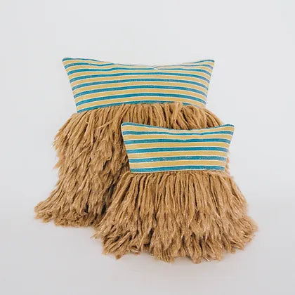 Wugo Throw Pillow - Iridescent Cape Blue/Andes Sand