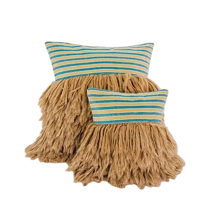 Wugo Throw Pillow - Iridescent Cape Blue/Andes Sand