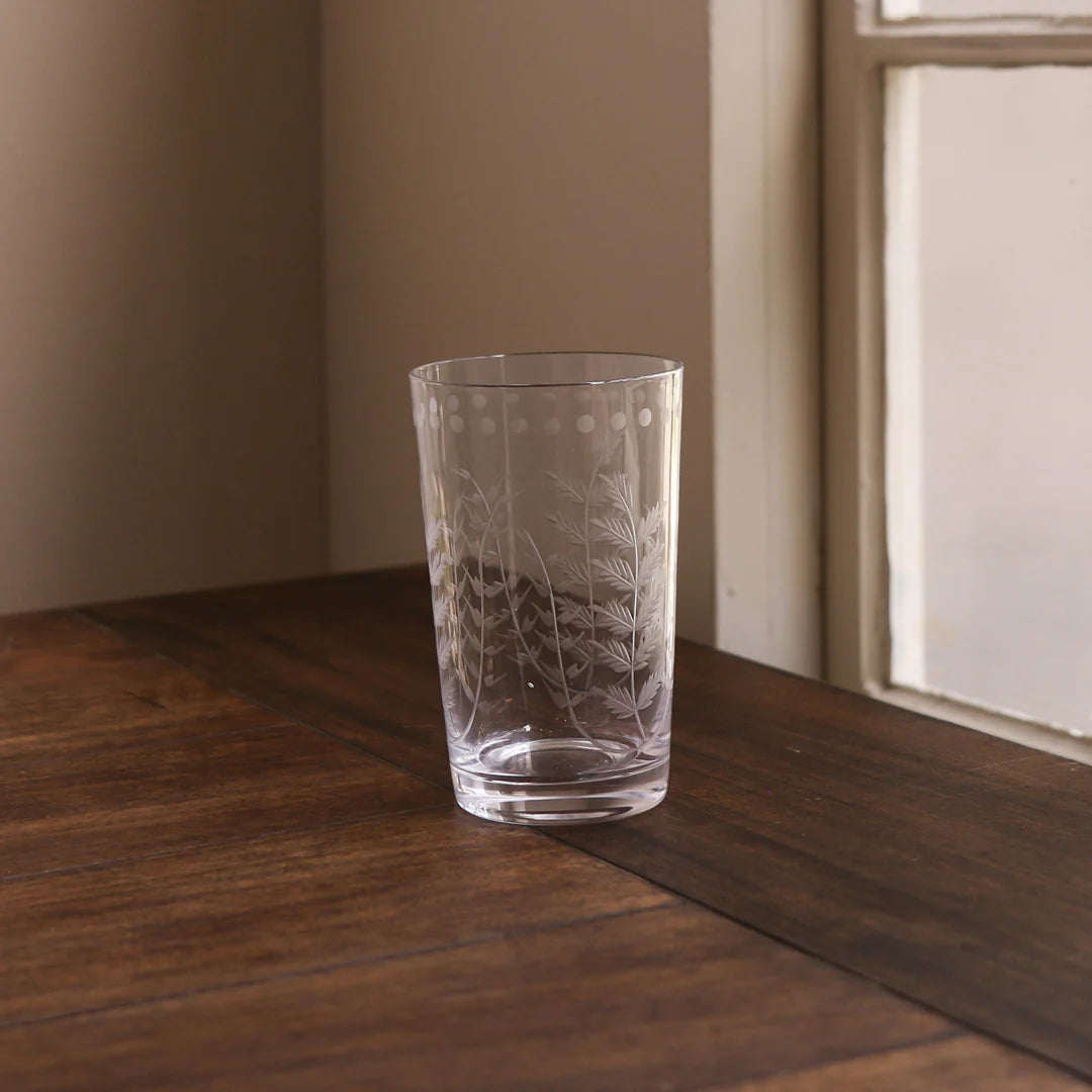 Glass Ferns with Dots Tumbler (Set of 4)