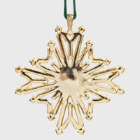 Baguette Snowflake Hanging Ornament - Gold