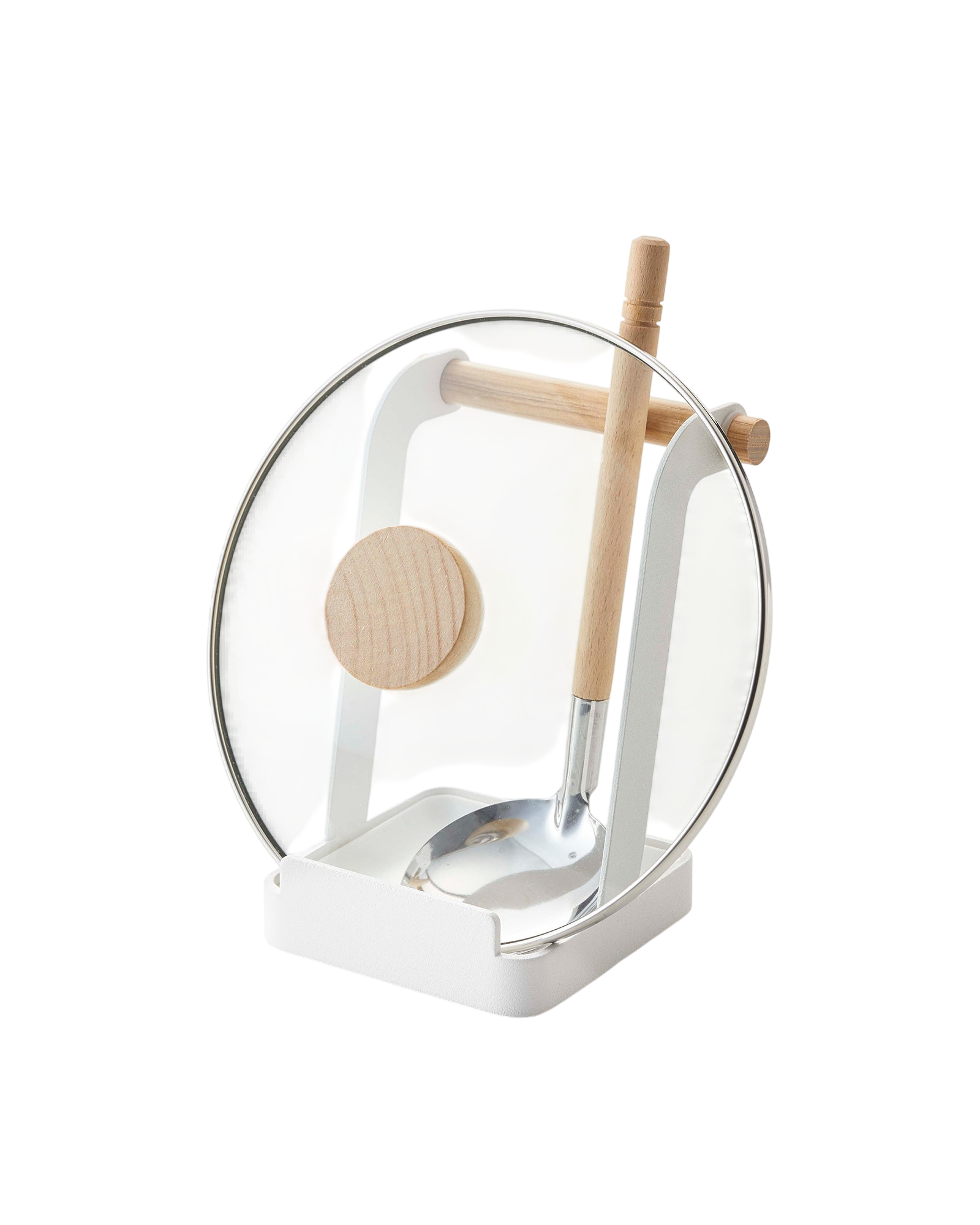 Lid & Ladle Stand - Steel + Wood