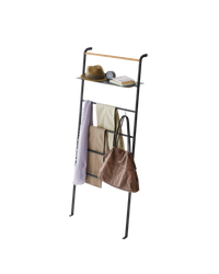 Leaning Storage Ladder With Shelf (63" H)  - Steel