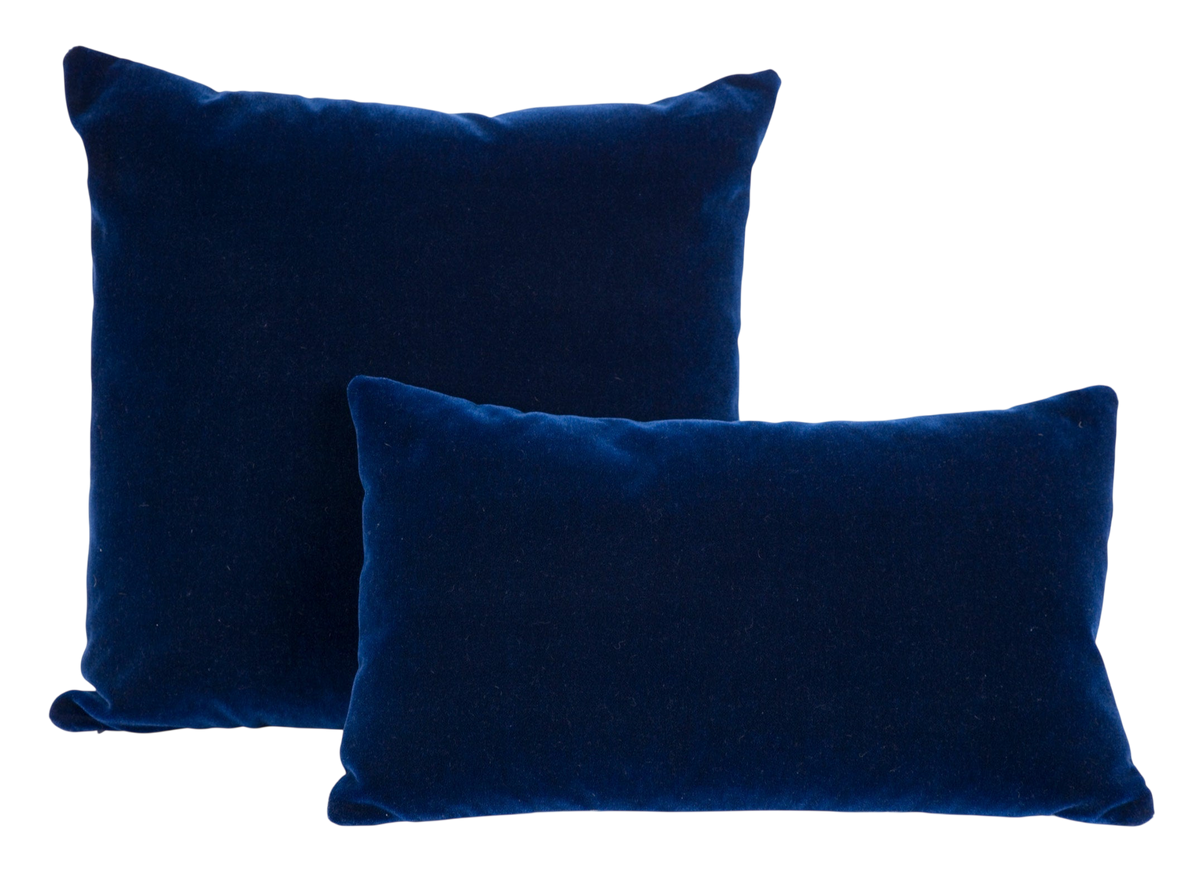Navy Mohair Pillows