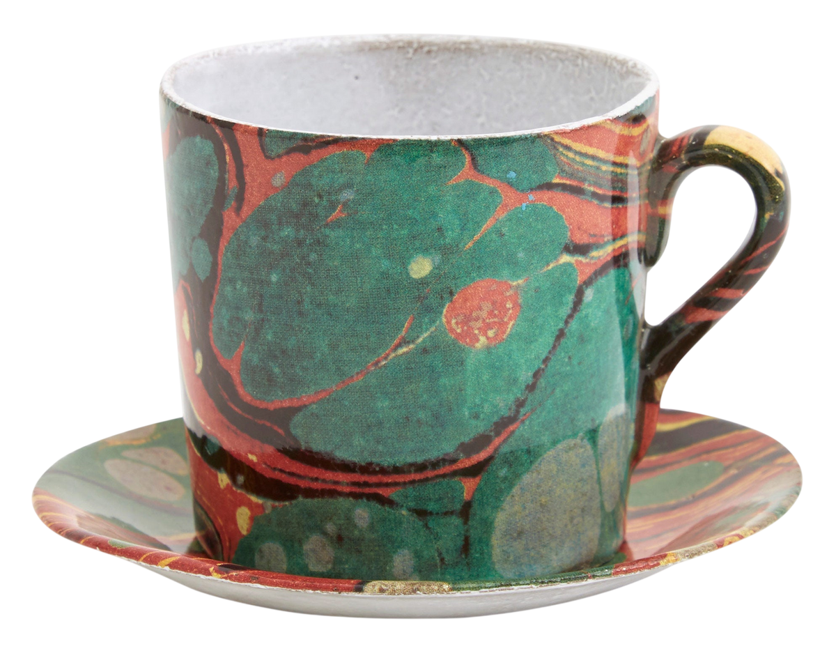 Astier de Villatte Marbled Cup and Saucer