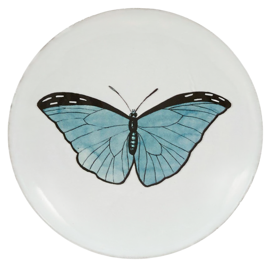 Astier de Villatte Blue Butterfly Plate