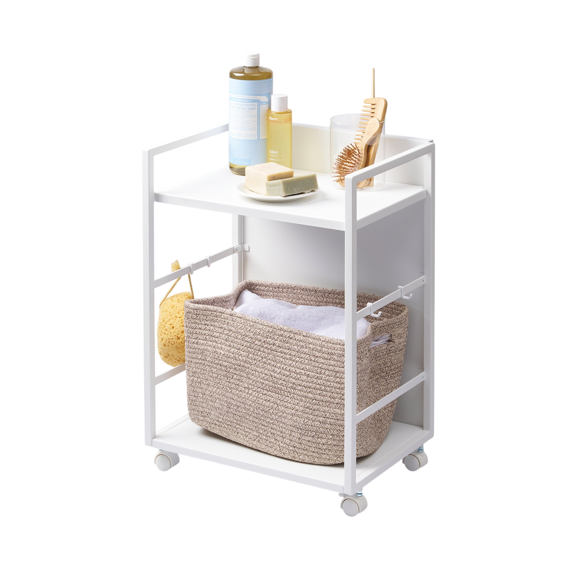 Two-Tier Hideaway Storage Cart (24" H)  - Steel