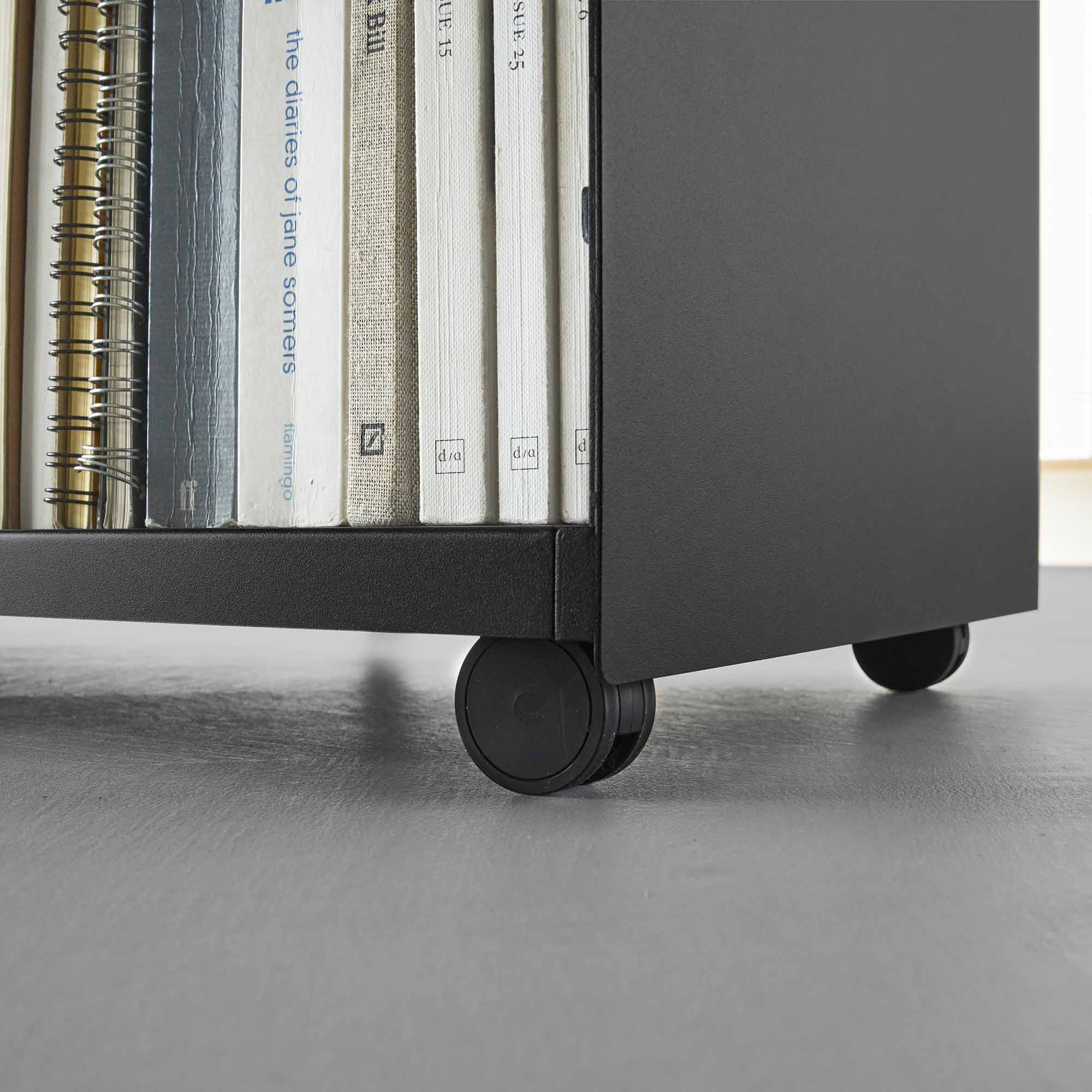 Mobile Hideaway Storage Cart (23" H) - Steel + Wood