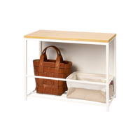 Entryway Storage Organizer & Bench (18" H)  - Steel + Wood