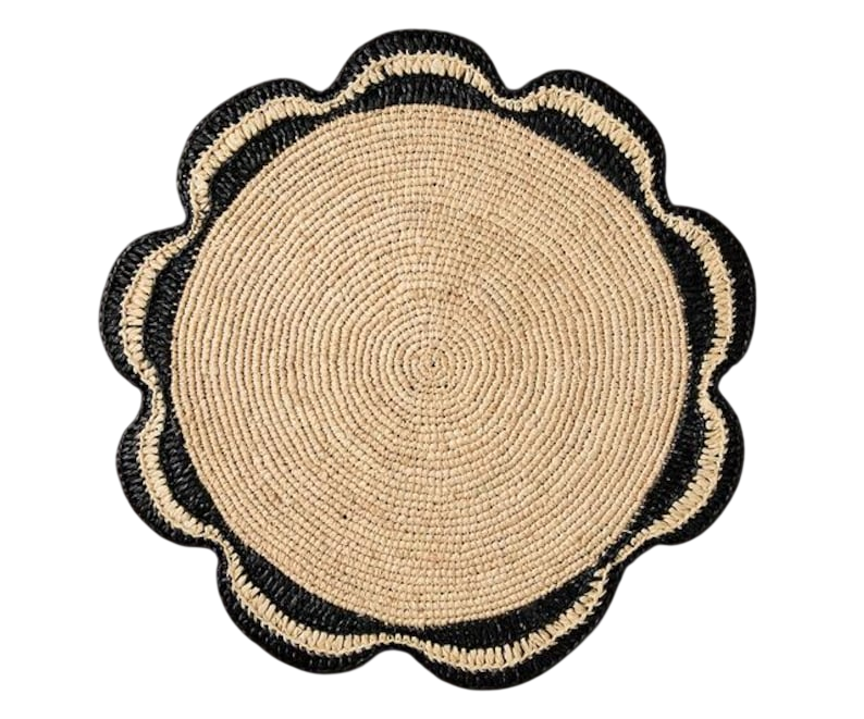 Raffia Woven Placemat - Handmade Raffia Table Mats, Eco-Friendly Natural Fiber Decor, Perfect for Garden Party & Dining Table