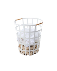 Wire Basket (18" H)  - Steel + Wood