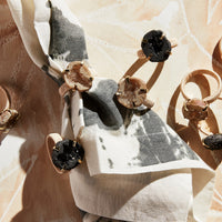 Rustic Druzy Napkin Rings - Black (Set of 4)