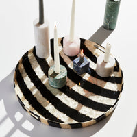 Extra Large Striped Capiz Tray - Black