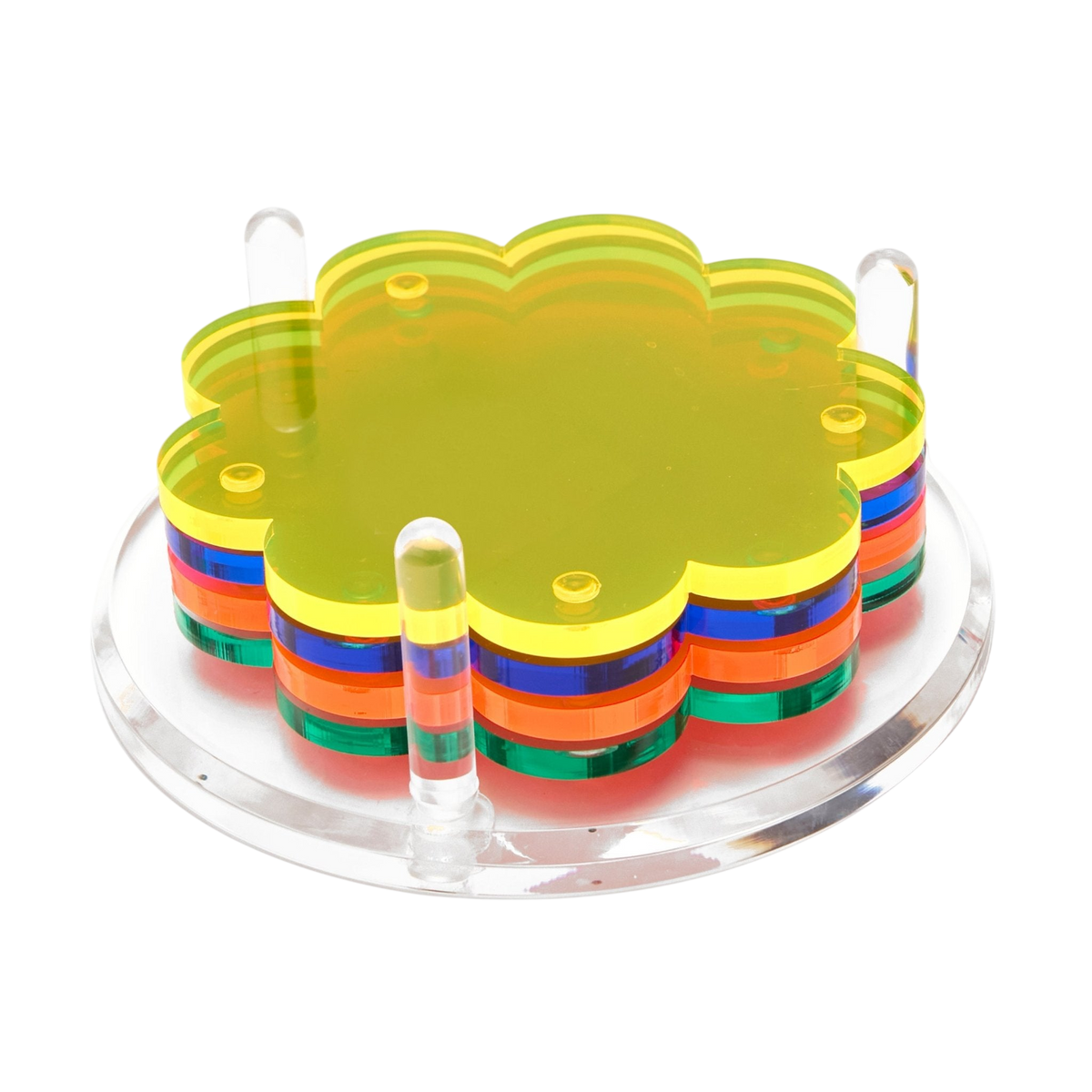 Jellies Acrylic Scallop Drink Coasters