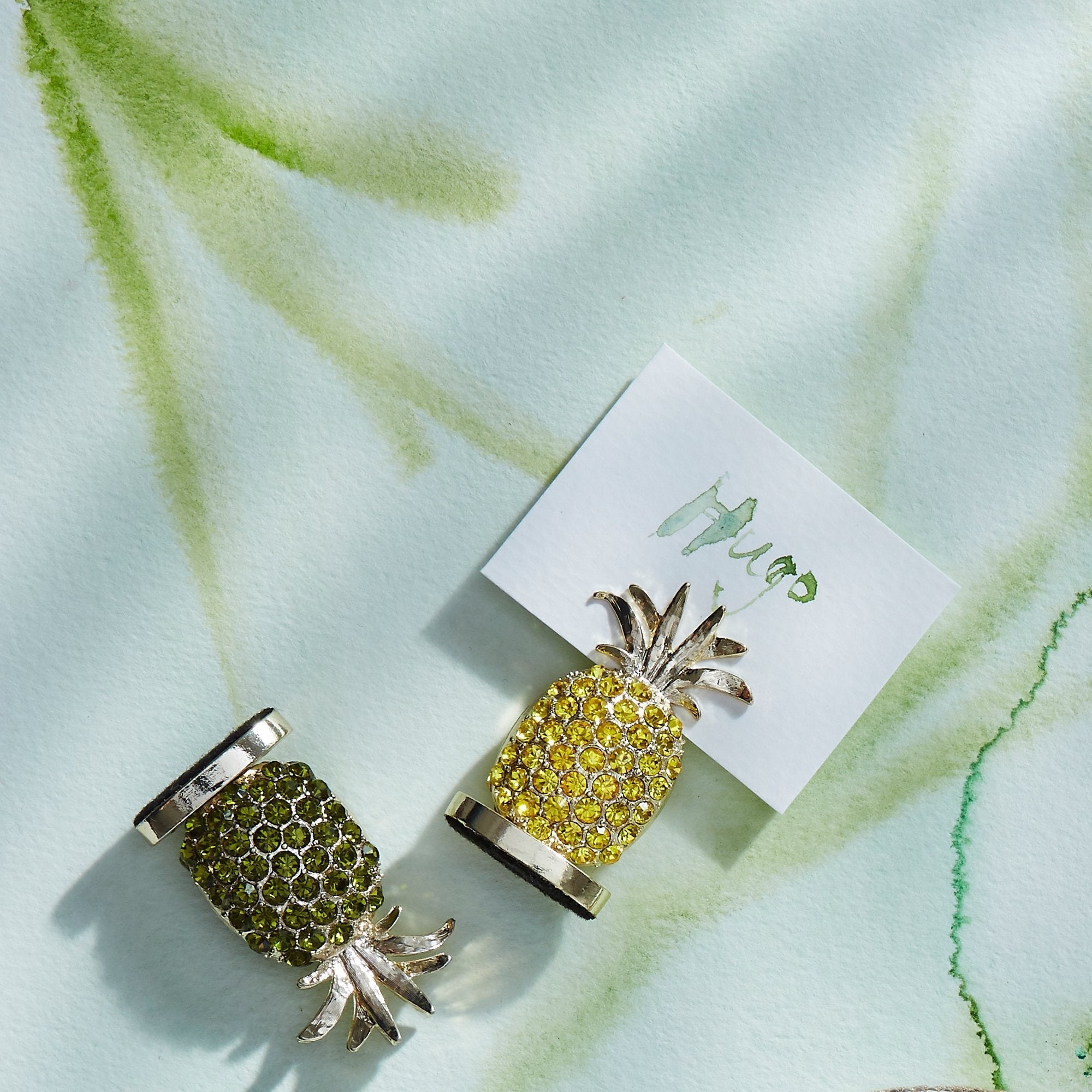 Pineapple Placecard Holders - Yellow (Set of 2)