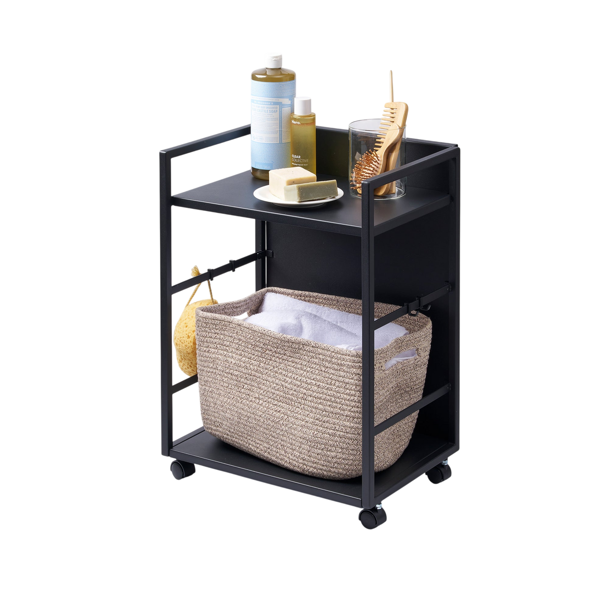 Two-Tier Hideaway Storage Cart (24" H)  - Steel
