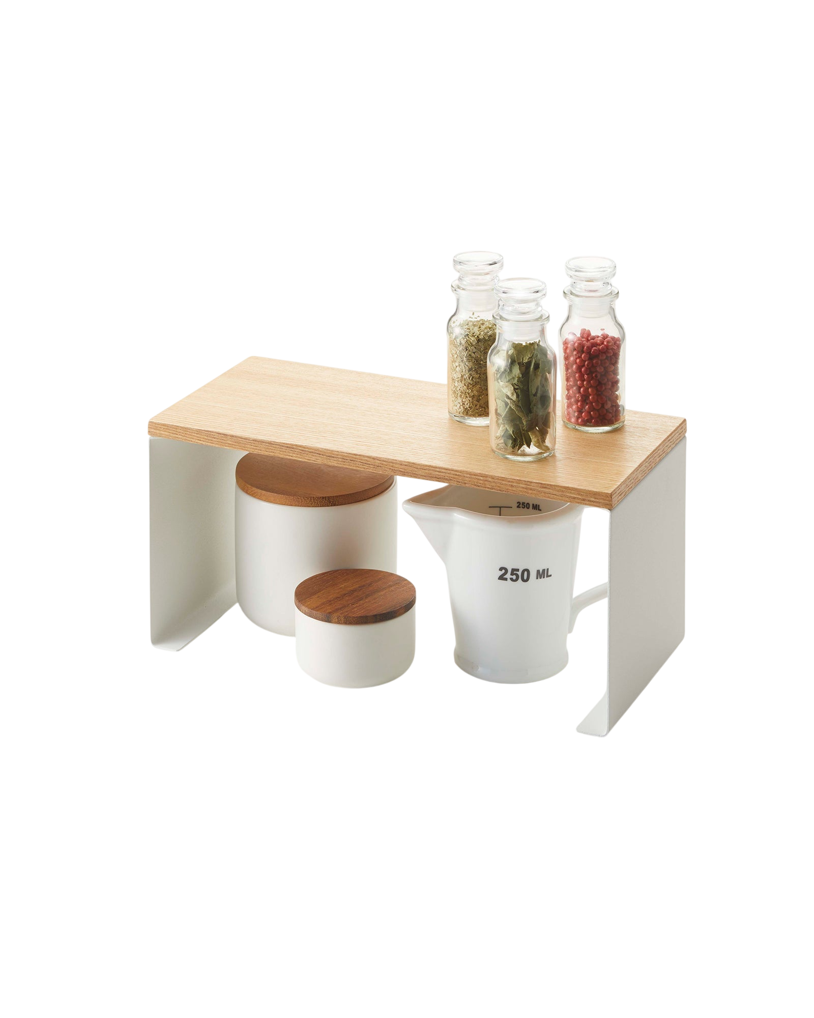 Stackable Countertop Shelf - Two Sizes - Steel + Wood