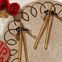 Enamel Koi Chopstick Rests and Chopsticks (Set of 4)