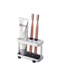 Toothbrush + Toothpaste Stand - Steel