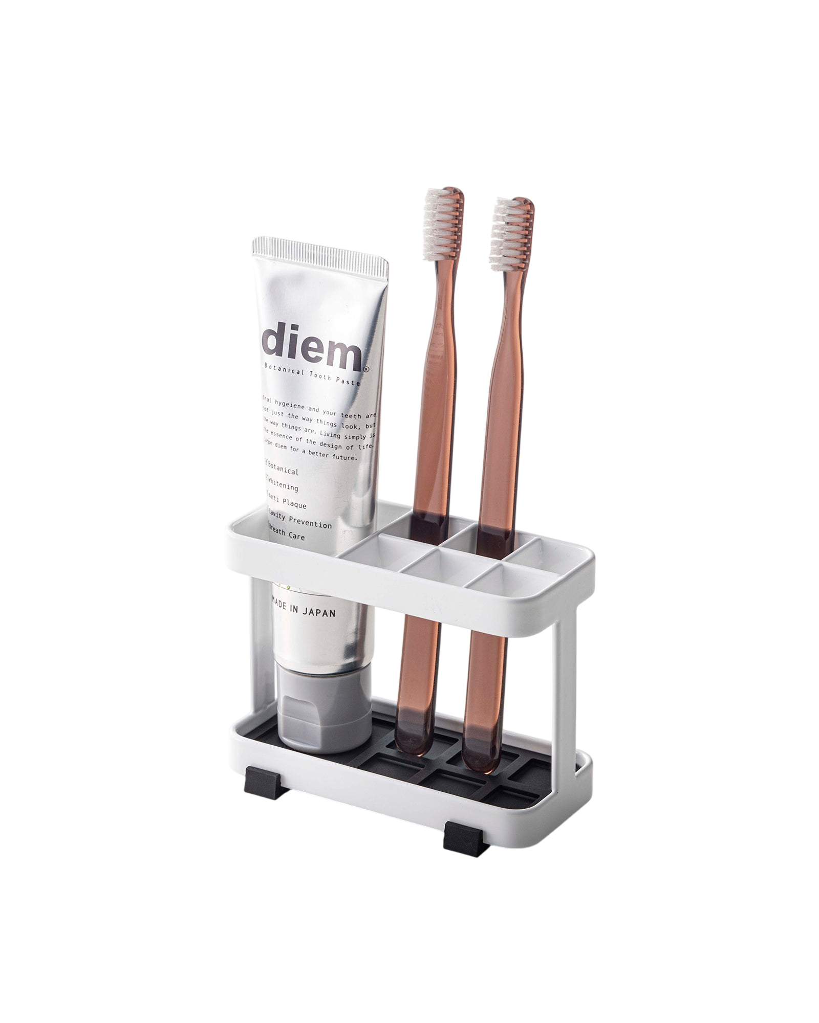 Toothbrush + Toothpaste Stand - Steel