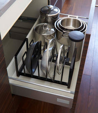 Adjustable Pot Lid and Frying Pan Organizer - Steel