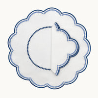 Lilibeth linen white & blue placemat (set of 4)