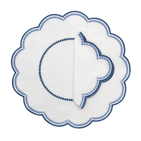Lilibeth linen white & blue placemat (set of 4)