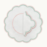 Lilibeth linen white & pink  placemat (set of 4)