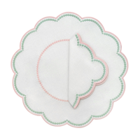 Lilibeth linen white & pink  placemat (set of 4)