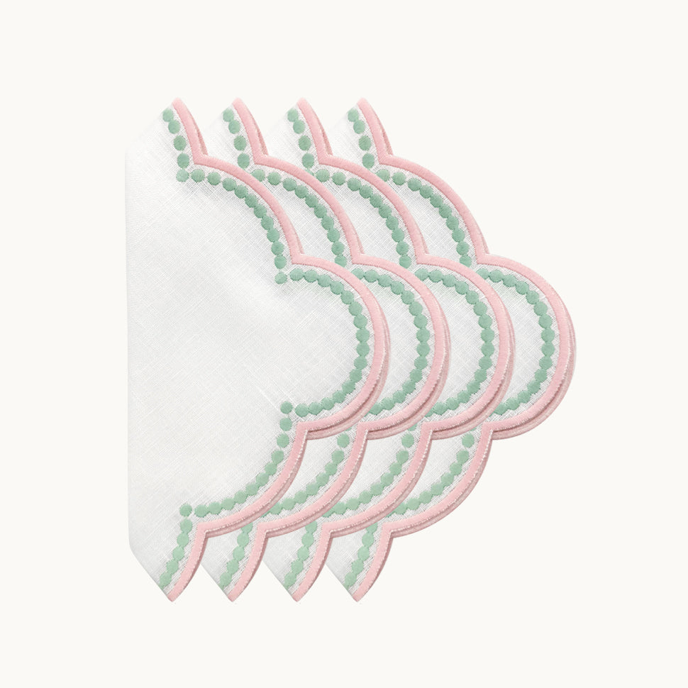 Lilibeth white & pink napkin (set of 4)