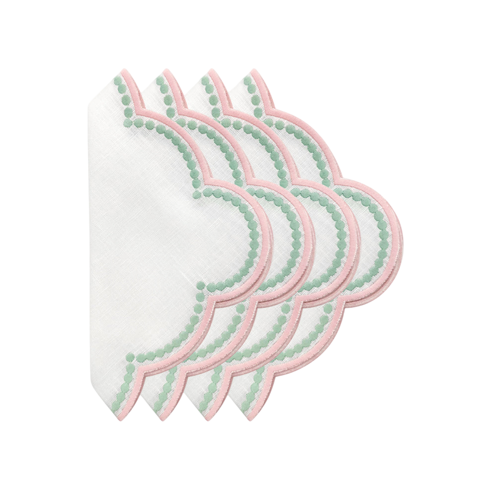Lilibeth white & pink napkin (set of 4)