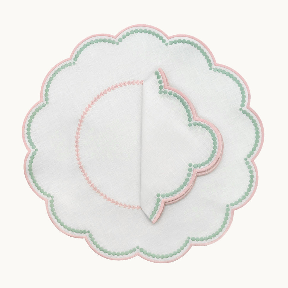 Lilibeth white & pink napkin (set of 4)