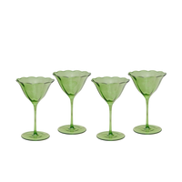 Lily green handblown wine glass (set of 4)