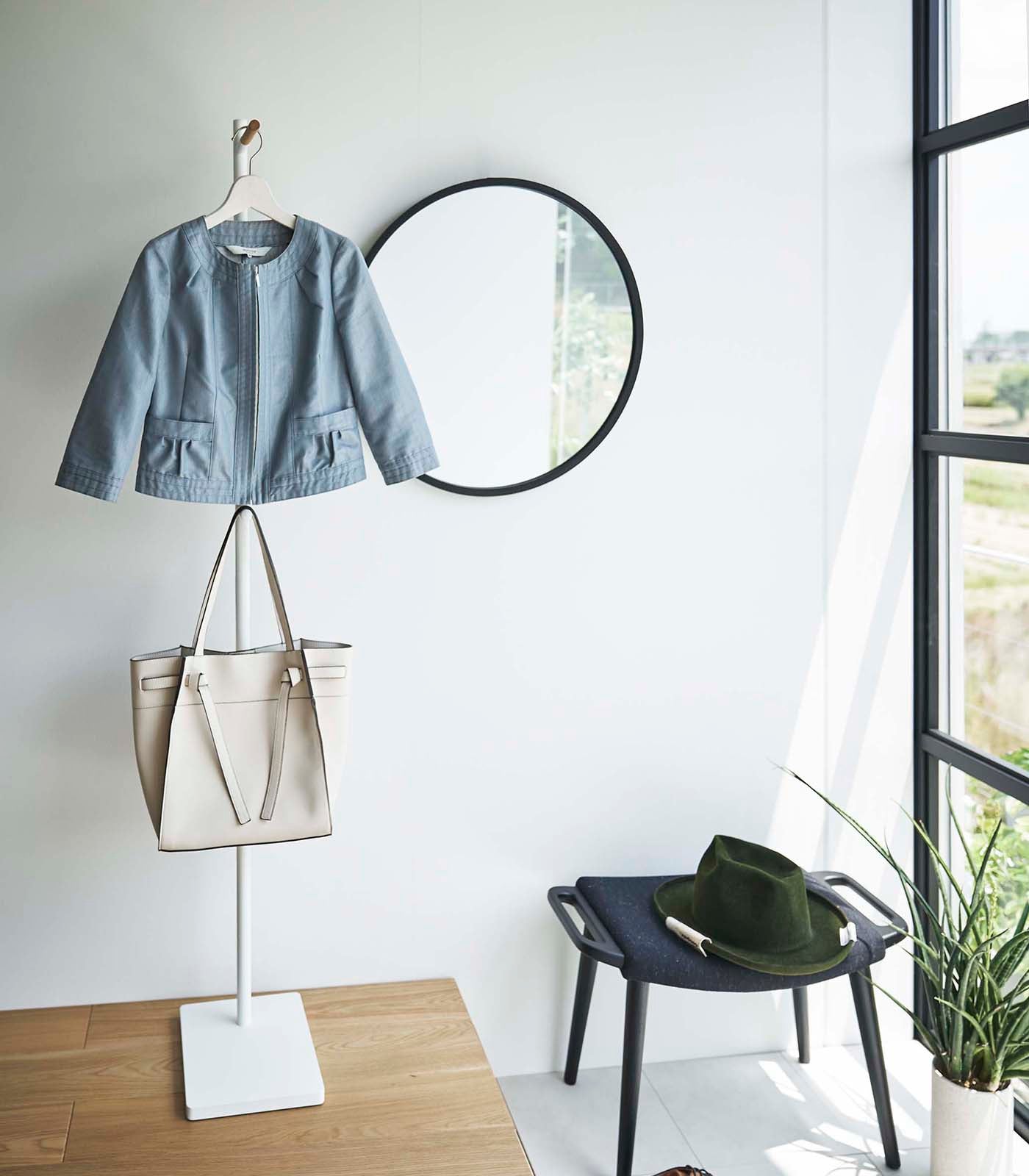 Coat Rack (63.98" H)  - Steel + Wood