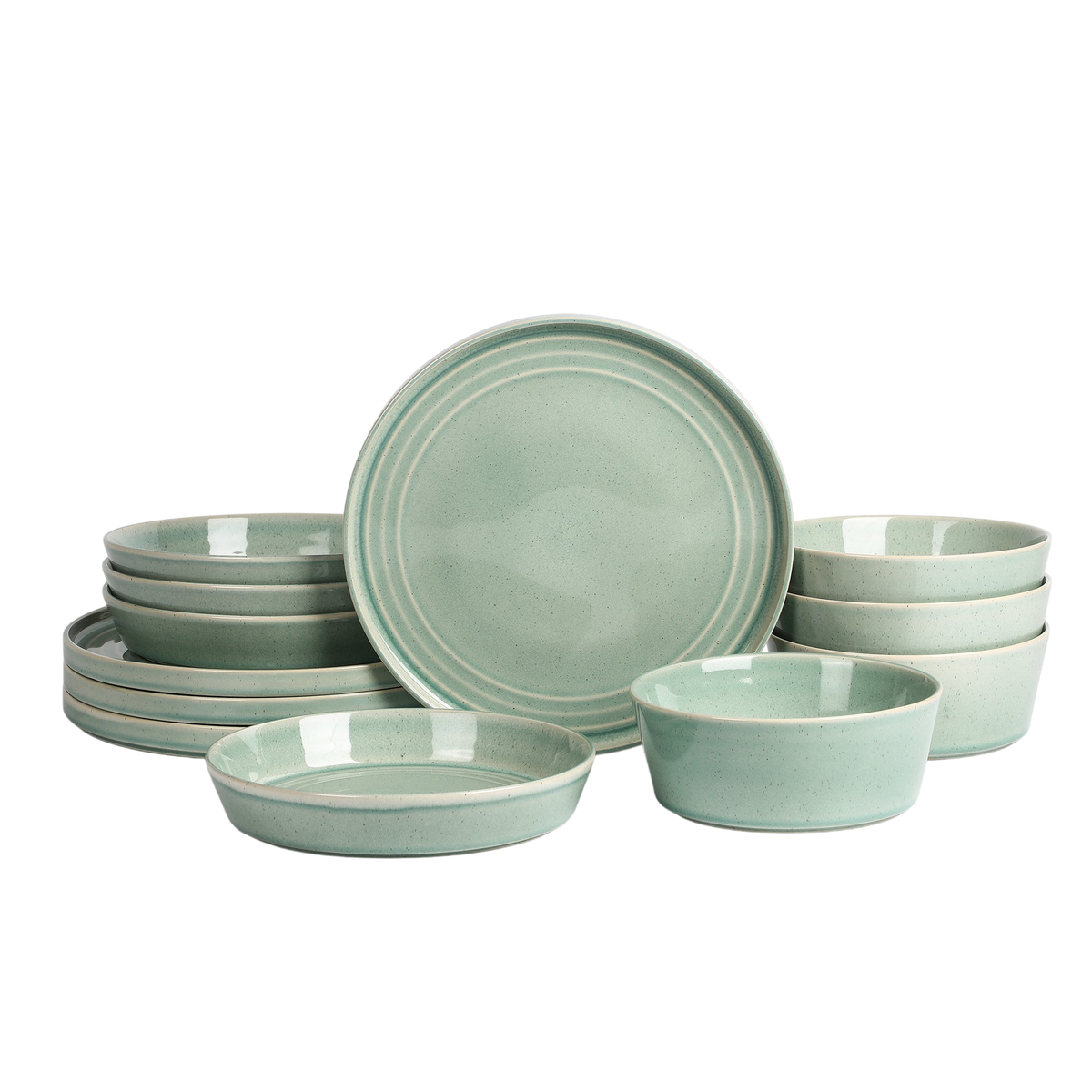 Claire Stoneware Dinnerware Set - Green