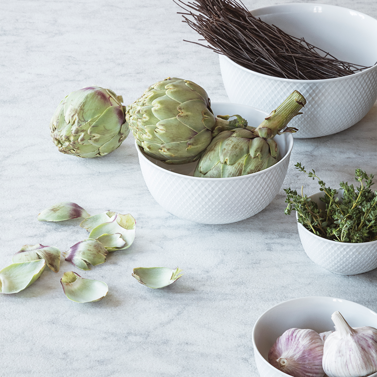 Lyngby Rhombe Bowl, 4.3", Set of 4