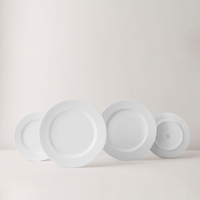 Lyngby Rhombe Plate, 10.6", Set of 4