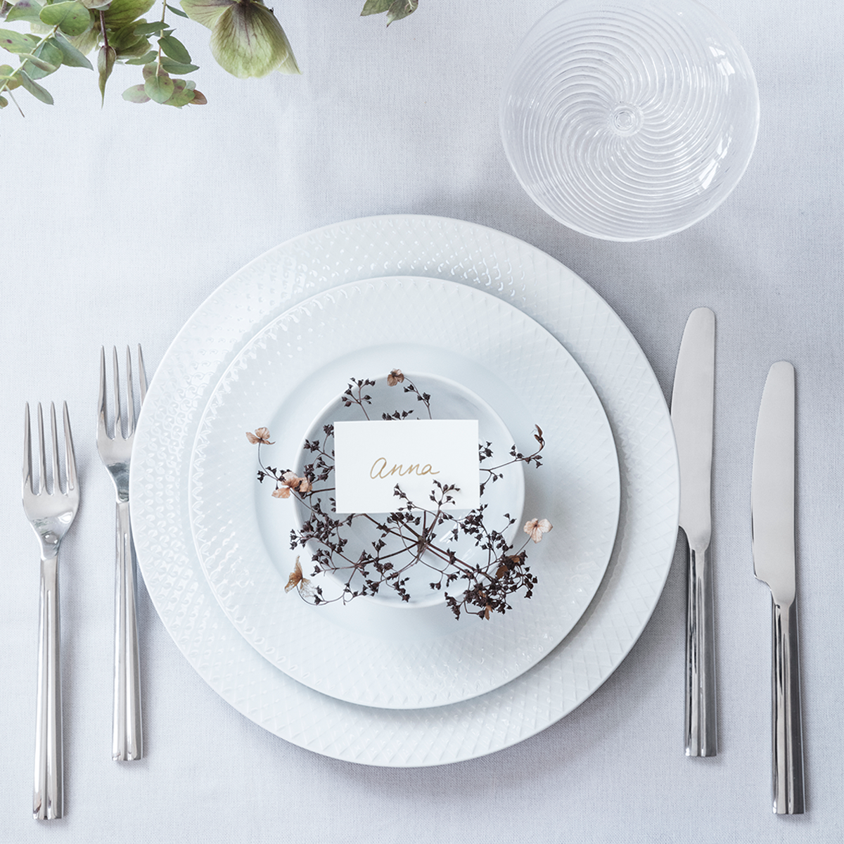 Lyngby Rhombe Plate, 10.6", Set of 4