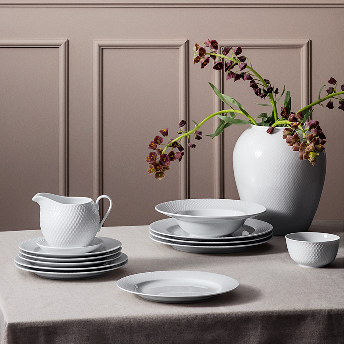 Lyngby Rhombe Plate, 9.1", Set of 4
